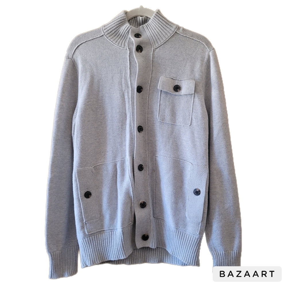 Banana Republic Sweater Mens S Small Gray Cardigan Button Pockets